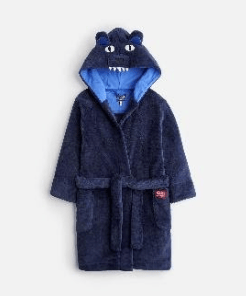 Z_ODRBRUCE-NAVBEAR Navy robe with bear ears  100% polyester 1 through 12